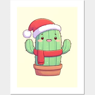 Cute Christmas Cactus Posters and Art
